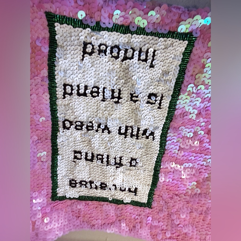 NWT Hause of Mua Mua Sequin Pink Bag Tote “Adidash” Very Rare - Picture 11 of 16